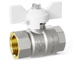 Кран шаровой латунный LD Pride 47.25.В-В.Б Ду 25 Ру 40 бабочка (white)