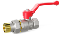 Кран шаровой латунный LD Pride 47.25.В-ГШ.Р рычаг (red)