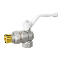 Кран шаровой латунный угловой LD Pride 47.15.В-ГШ.У.Р Ду 15 Ру 40 рычаг (white)