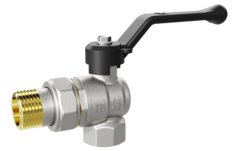 Кран шаровой латунный угловой LD Pride 47.15.В-ГШ.У.Р Ду 15 Ру 40 рычаг