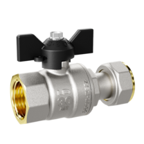 Кран шаровой латунный с накидной гайкой LD Pride 47.20.В-НкГк.Б Ду 20 Ру 40 бабочка