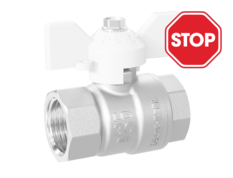 (СНЯТО С ПРОИЗВОДСТВА) Кран шаровой латунный LD Pride 47.32.В-В.Б Ду 32 Ру 25 бабочка (white)