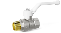 Кран шаровой латунный LD Pride 47.25.В-Н.Р Ду 25 Ру 40 рычаг (white)